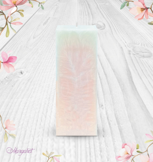 Svíčka Kvádr vysoký (15 cm) – Pudrová / Vanilla Cashmere / Květinka